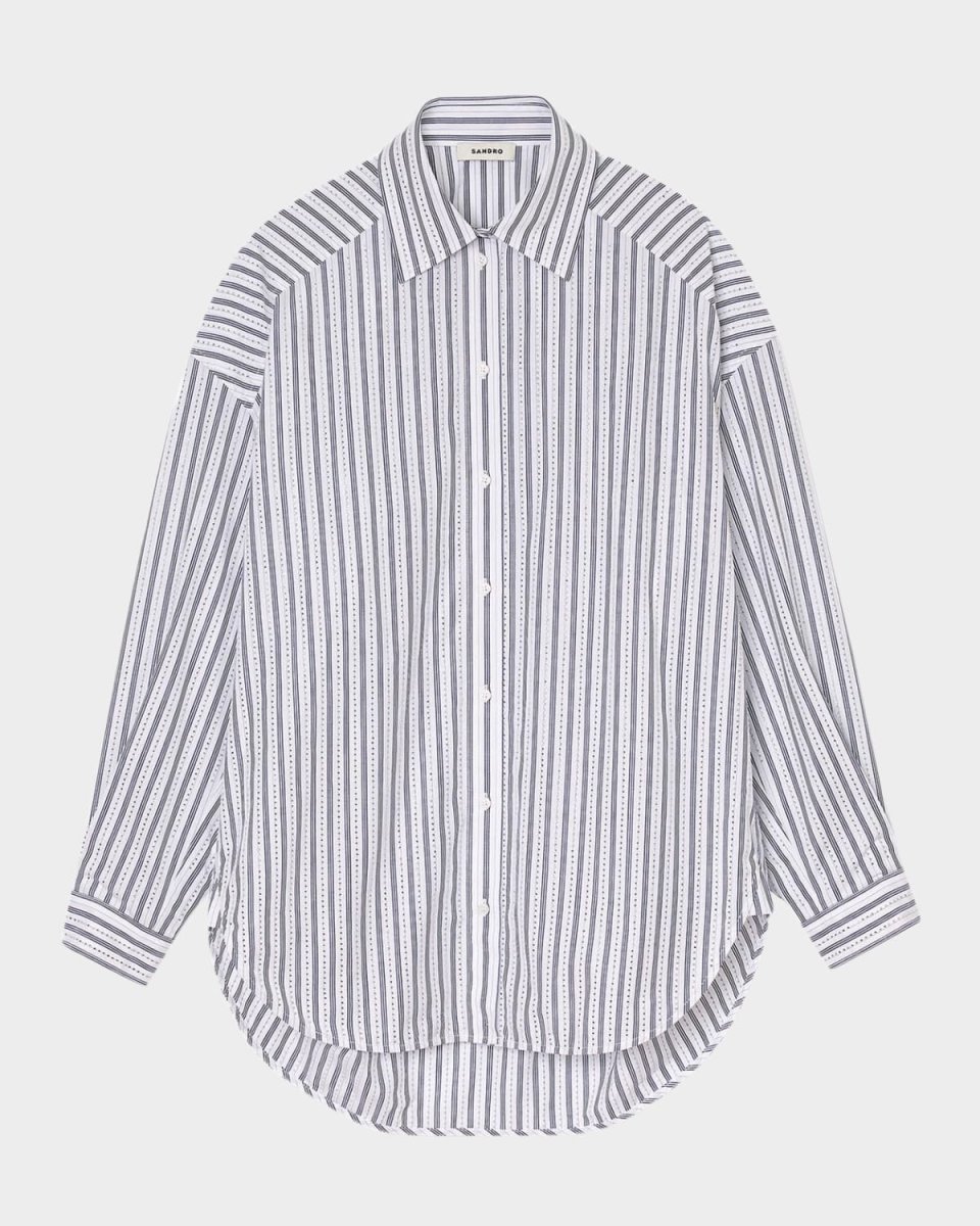 Charlie Rhinestone Striped Shirt